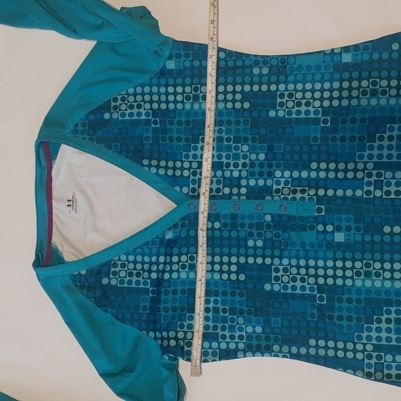 Under Armour Women's Shirt Cold Gear Aqua Blue Top Athletic Workout Large - Picture 6 of 12